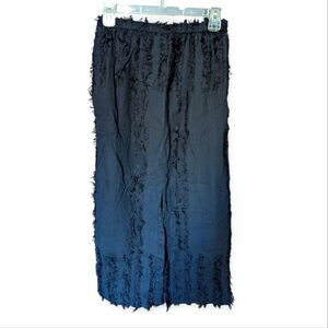 MIRTH 100% cotton maxi skirt fringe trim with front slit